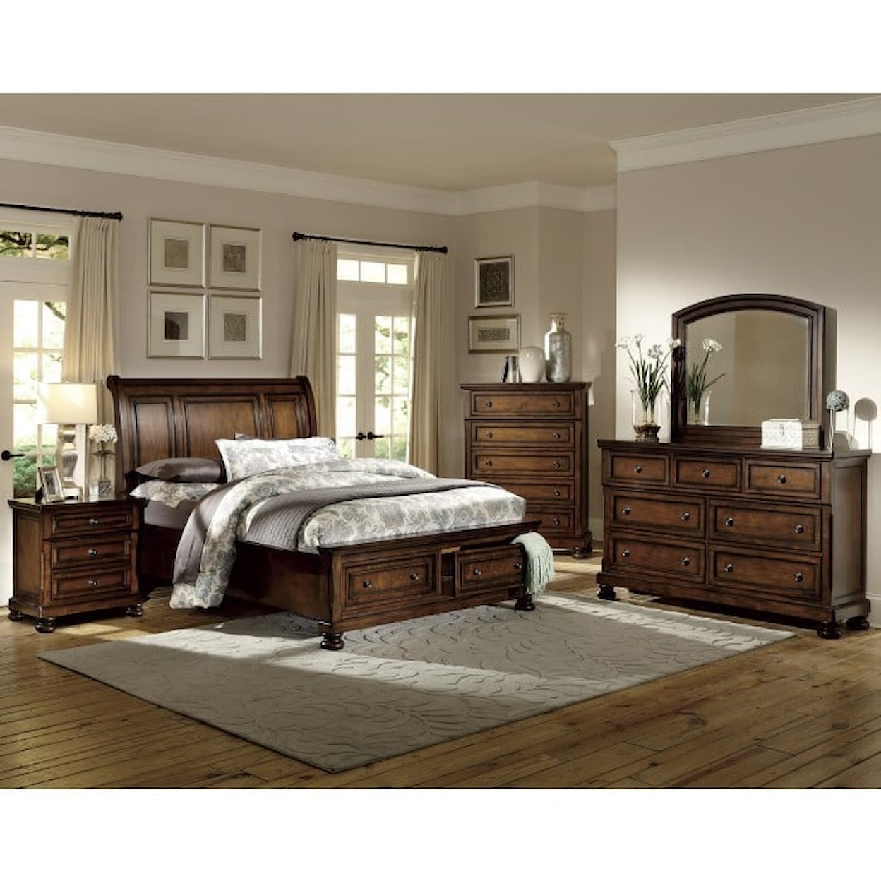 Homelegance Furniture Cumberland King Sleigh  Bed with FB Storage
