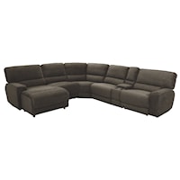 Casual 6-Piece Modular Reclining Sectional with Left Chaise