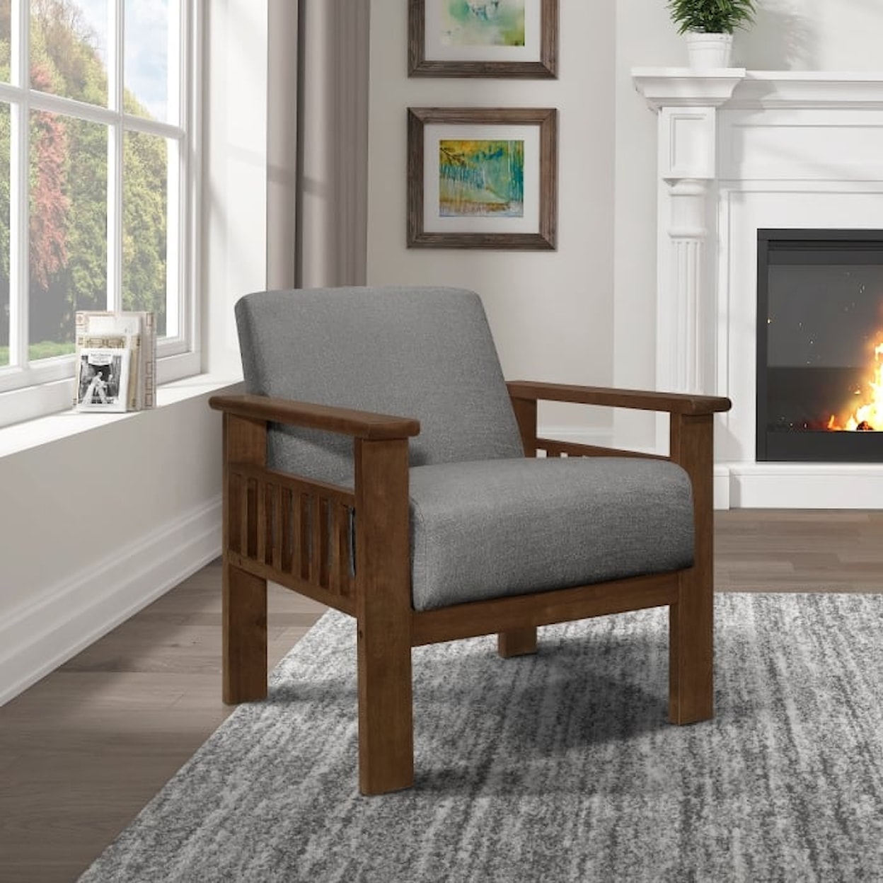 Homelegance Furniture Helena Accent Chair with Storage Arms