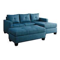Transitional 2-Piece Reversible Sofa Chaise with Ottoman