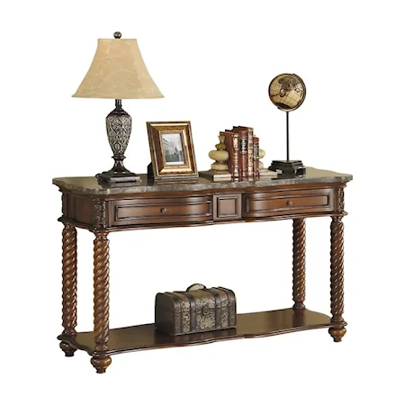 Traditional 2-Drawer Sofa Table