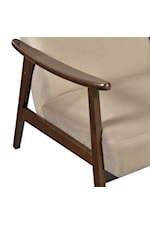 Homelegance Landers Contemporary Upholstered Accent Chair with Exposed Wood Arm