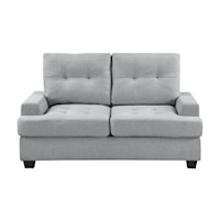 Transitional Loveseat with Tufted Seat