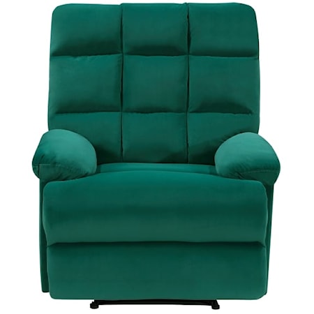 Casual Manual Recliner with Pillow Arms