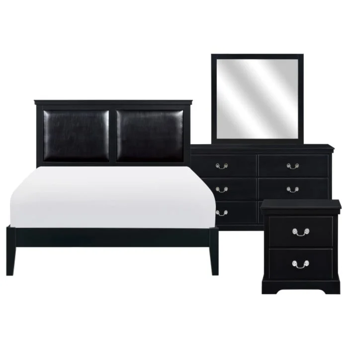 Seabright 1519BK-1*4 Transitional 4-Piece Queen Bedroom Set with ...