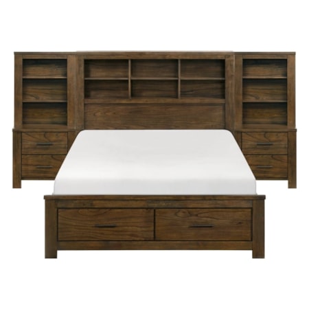 5-Piece Queen Wall Platform Bed
