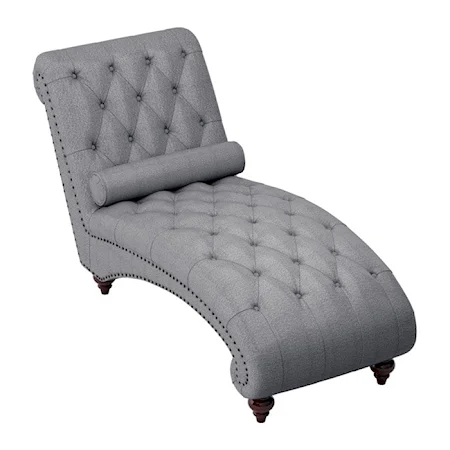 Traditional Chaise with Nailhead Trim