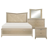 Glam 4-Piece Queen Bedroom Set with LED Lighting