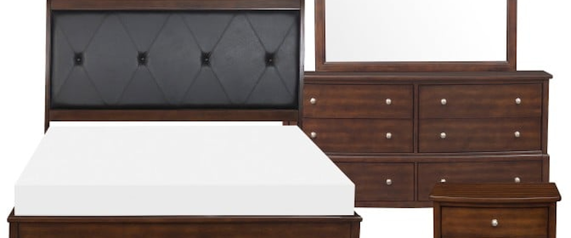 Transitional 4-Piece Queen Bedroom Set