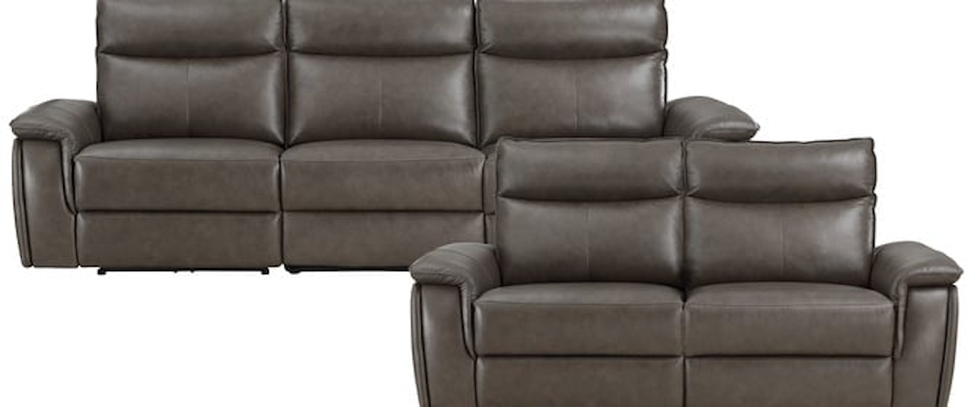 Contemporary Power Reclining Living Room Set with USB Ports