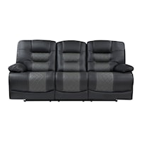 Transitional Reclining Sofa with USB Ports