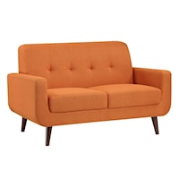 Mid-Century Modern Loveseat with Tufted Back