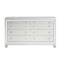 Glam 8-Drawer Dresser with Mirror Trim