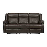 Casual Double Reclining Sofa with Drop-Down Table & Cup Holders