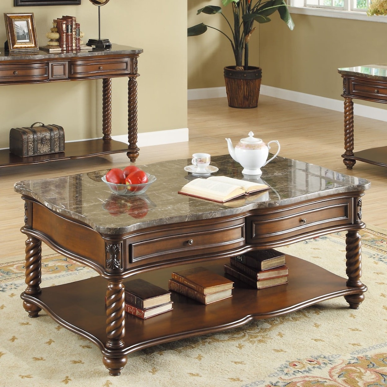 Homelegance Furniture Lockwood 2-Drawer Cocktail Table