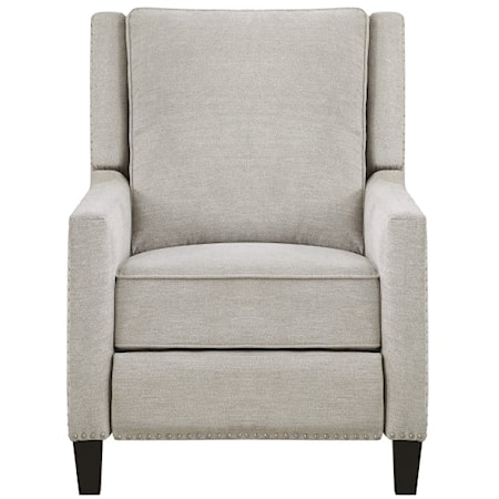 Contemporary Push Back Reclining Chair with Nail-Head Trim