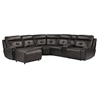 Contemporary 6-Piece Reclining Sectional Sofa with Left Side Chaise