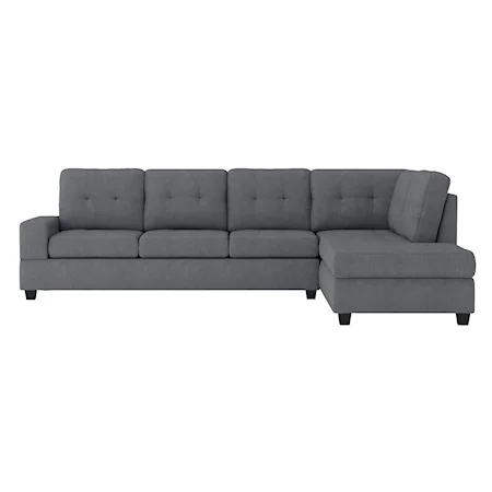 Transitional 2-Piece Reversible Sectional Sofa with Drop-Down Cup Holders