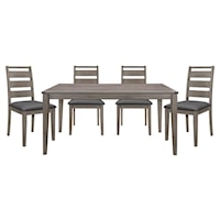Contemporary 5-Piece Dining Set with Ladder Back Design