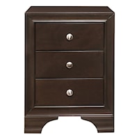 Centralia Transitional 3-Drawer Nightstand with USB Port - Brown