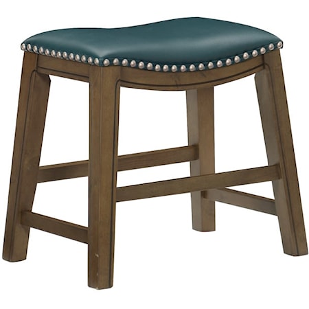 Transitional 18" Dining Stool with Nailhead Trim