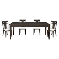 Transitional 5-Piece Dining Set with Separate Extension Leaf
