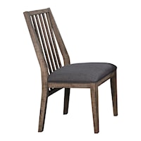 Codie Rustic Slat Back Upholstered Dining Chair