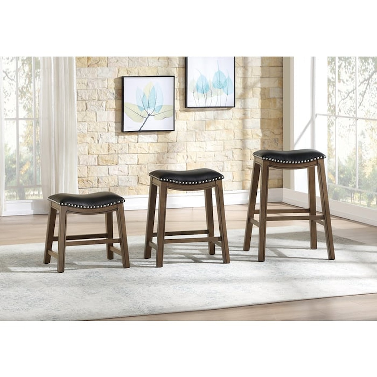 Homelegance Furniture Ordway 18 Dining Stool, Black