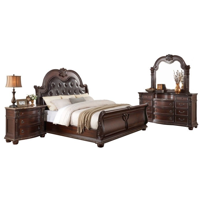Homelegance Cavalier Eastern King Upholstered Sleigh Bed