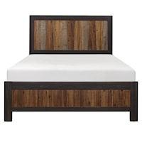 Industial Full Panel Bed with Multi-Tone Finish Head & Footboard