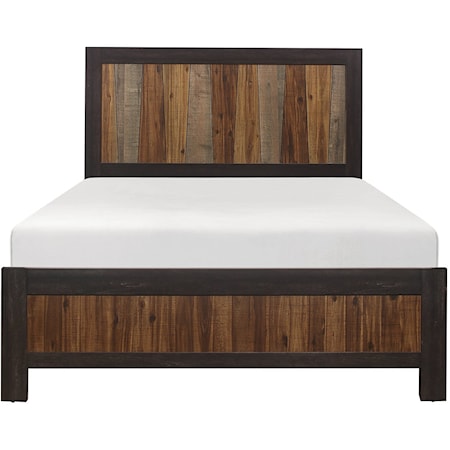 Industial Full Panel Bed with Multi-Tone Finish Head & Footboard
