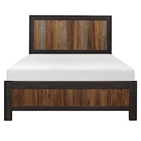 Industial Queen Panel Bed with Multi-Tone Finish Head & Footboard