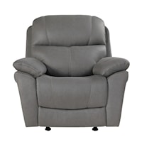 Contemporary Gliding Recliner with Pillow Arms