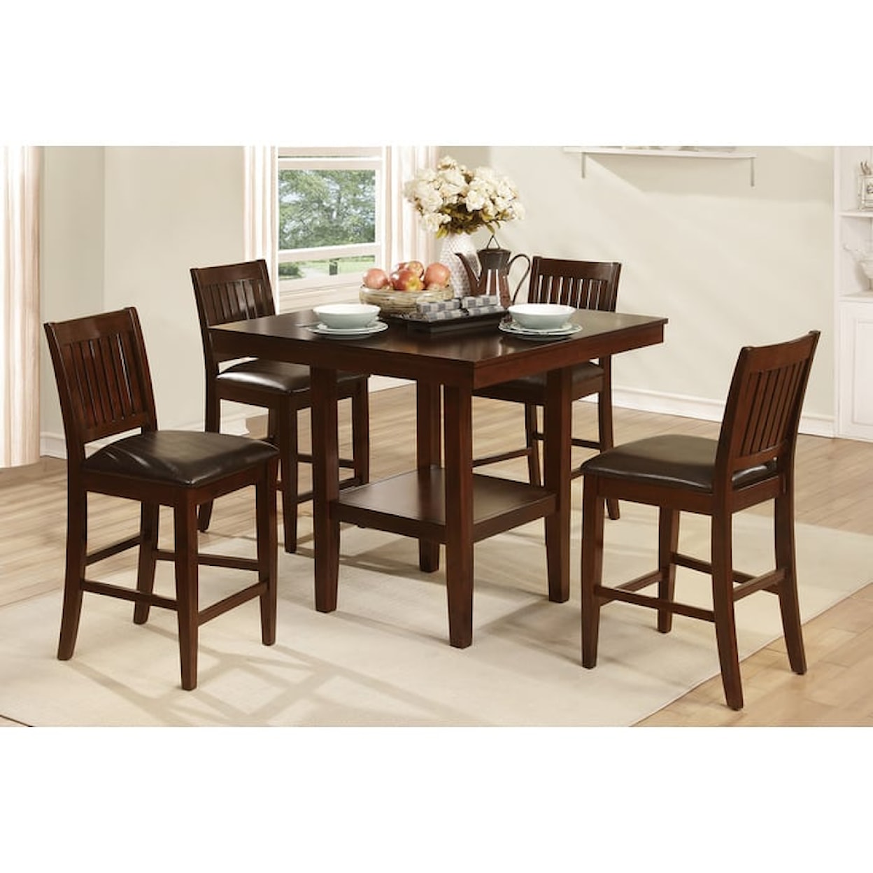 Homelegance Galena 5050 5 Piece Counter Height Table & Chair Set