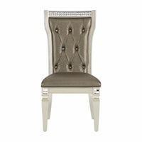 Glam Side Chair with Mirror Trim