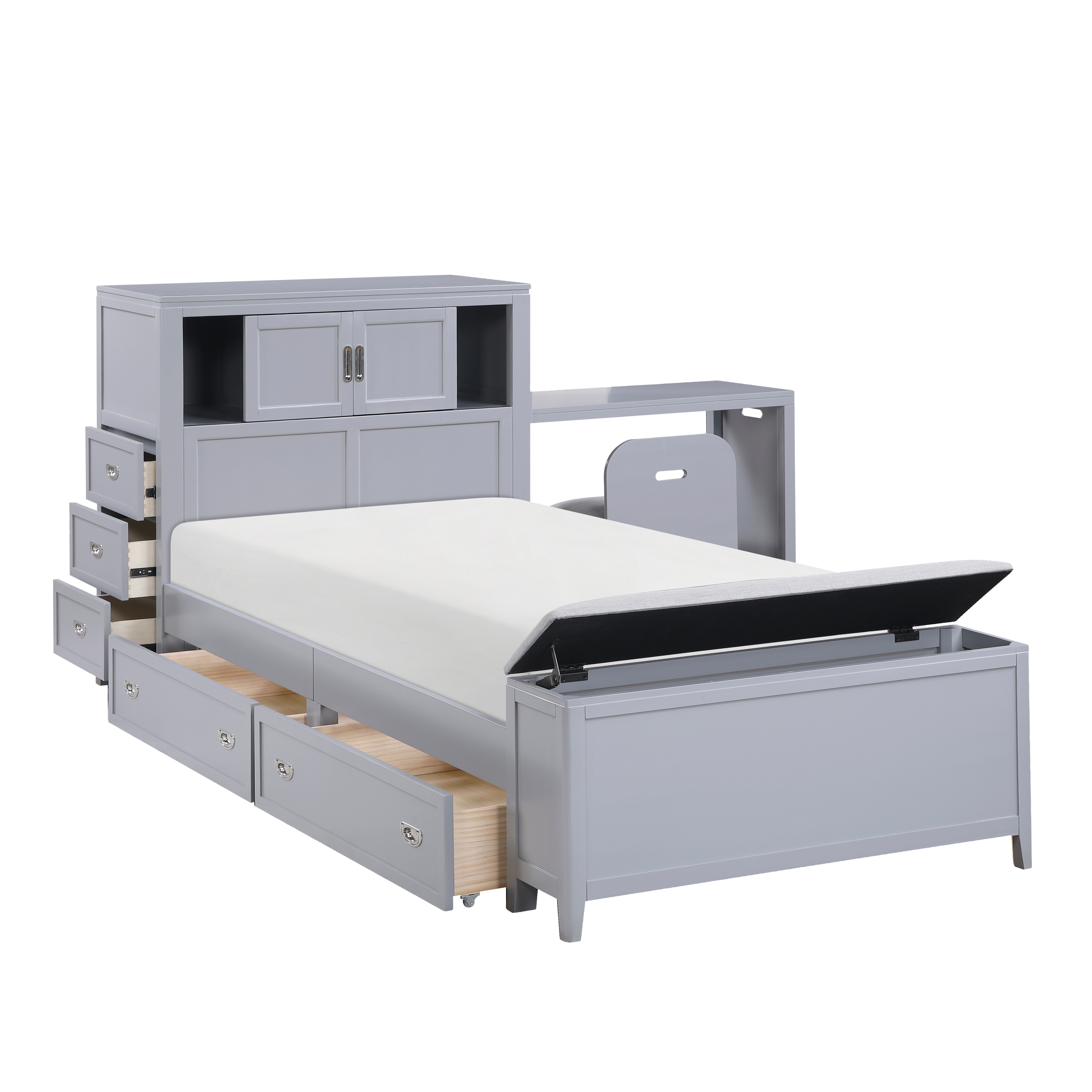 Homelegance Sloane Twin Bookcase Bed with Hidden Desk