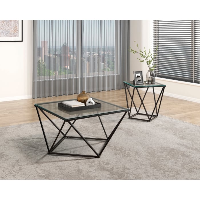 Square Glass Cocktail Table