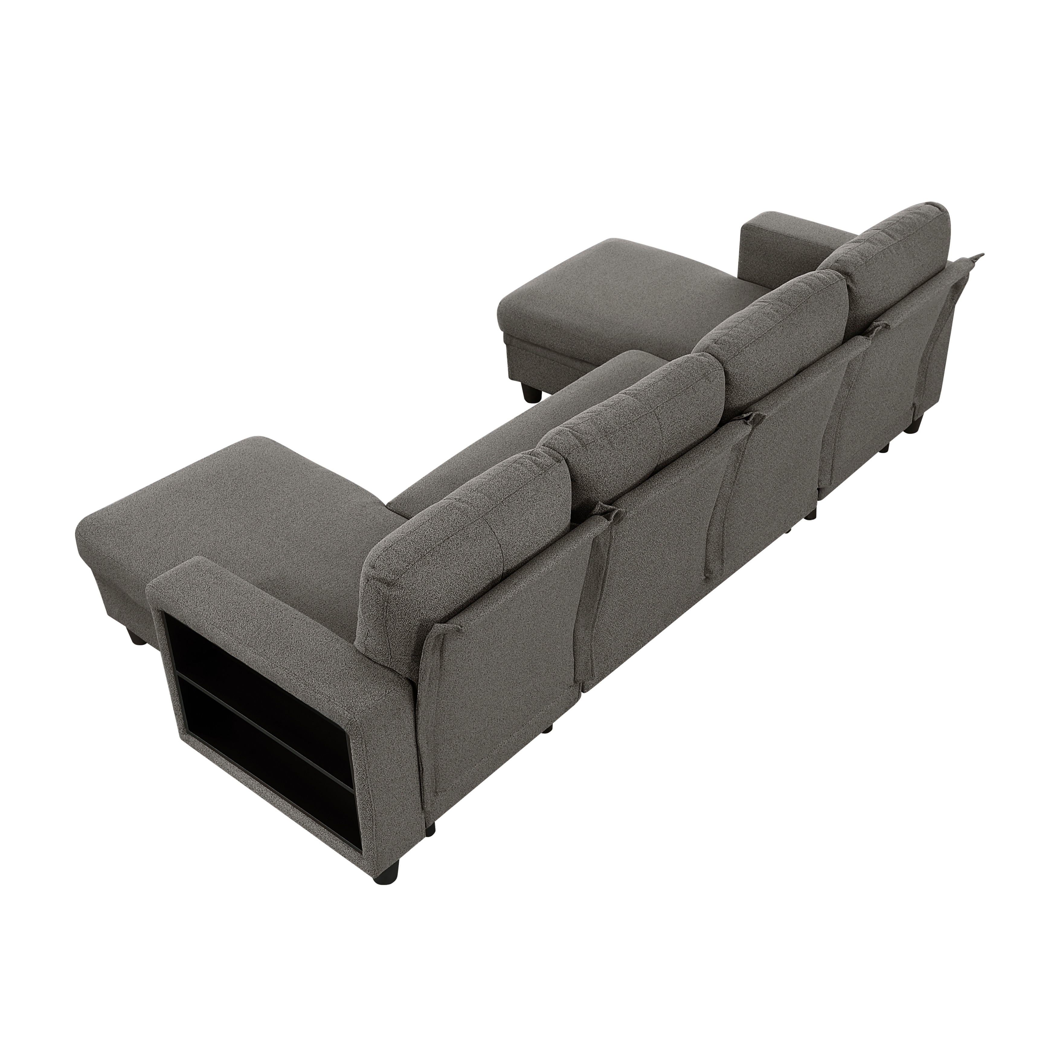 4-Piece Sectional Sofa with Pull-Out Bed