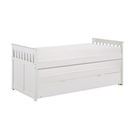 Transitional Twin Bed with 2 Trundles