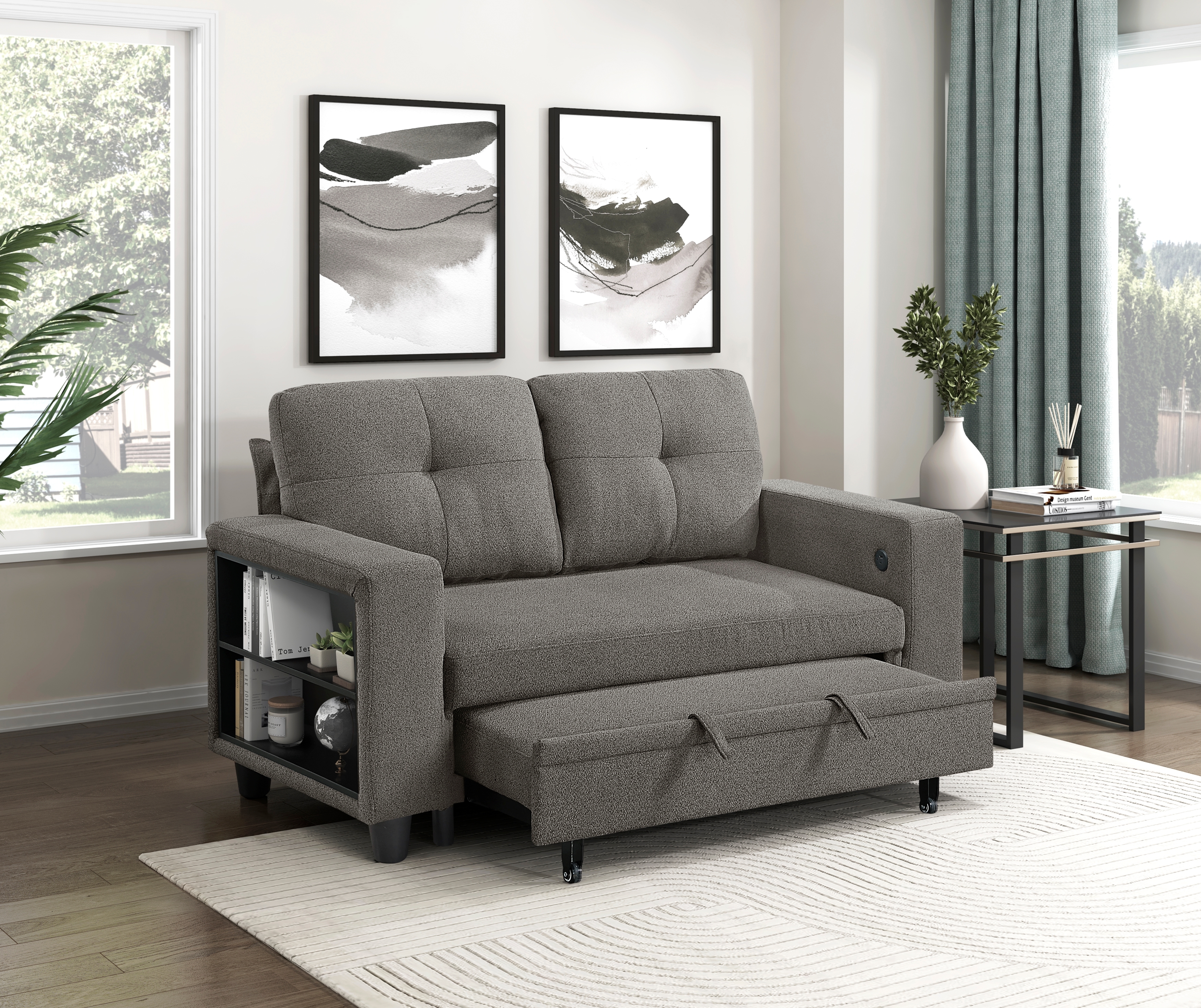 Homelegance Ansley Loveseat with Pull-Out Bed