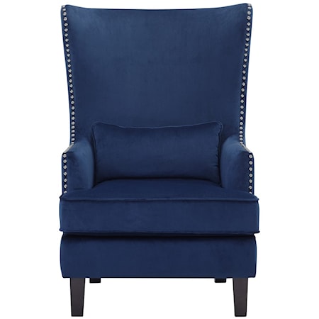 Glam Wingback Accent Chair with Nail-Head Trim
