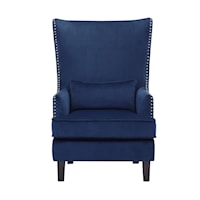 Glam Wingback Accent Chair with Nail-Head Trim