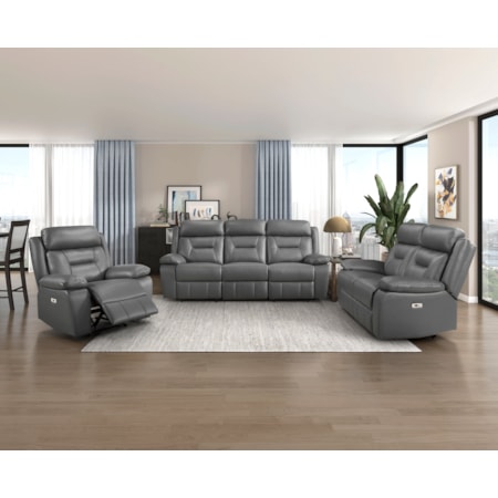 3-pc. Leather Power Reclining Living Room Se