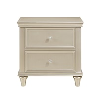 Glam Night Stand With Two Drawers