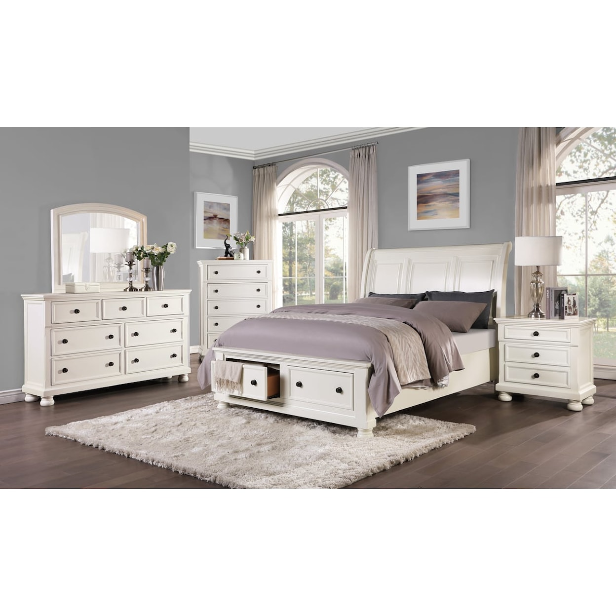 Homelegance Furniture Laurelin King Sleigh Bed