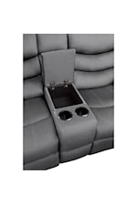 Homelegance Discus Casual Reclining Loveseat with Center Console and Cupholders