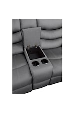 Homelegance Furniture Discus Casual Reclining Loveseat with Center Console and Cupholders