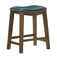 Transitional Counter Height Stool with Nailheads