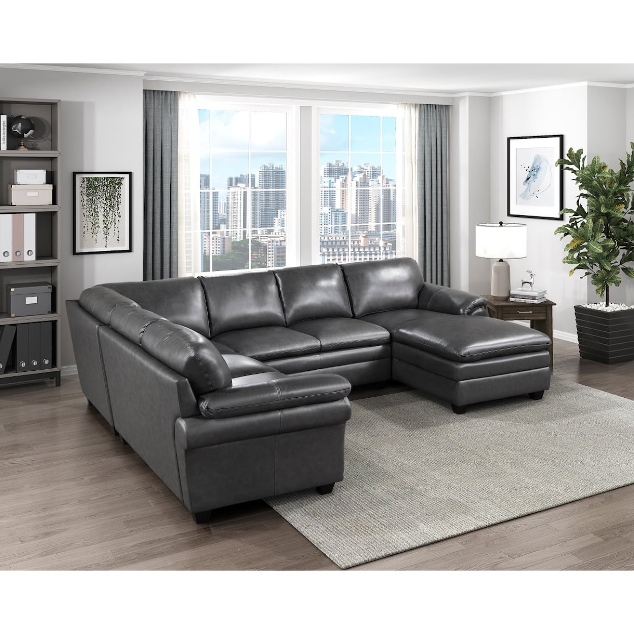 Homelegance Furniture Exton 4-Piece Sectional with Right Chaise
