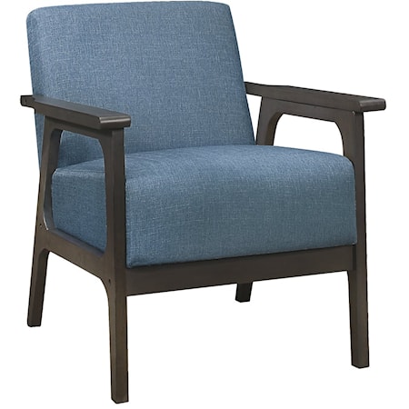 Contemporary Accent Chair with Wood Frame